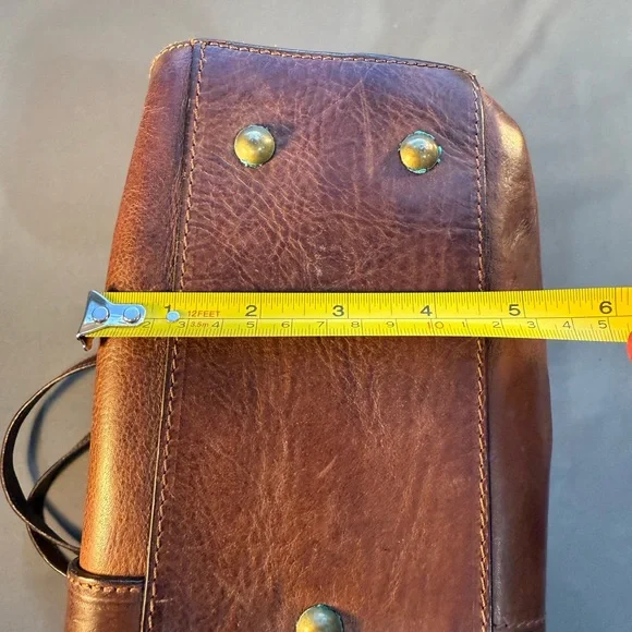 Vintage Paolo Masi  Leather  Large Brown Made In  Italy Purse Bag  Satchel - Picture 13 of 16